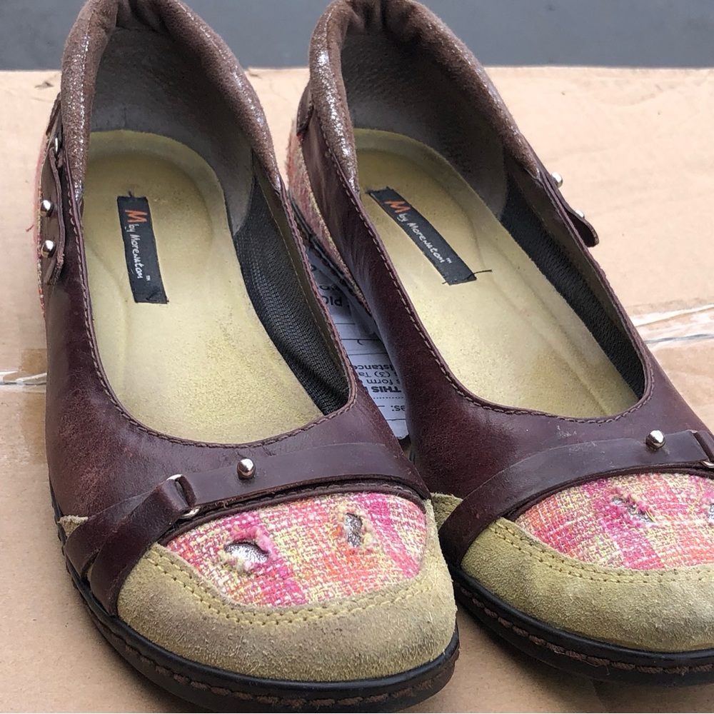 Morenatom Women’s Brown Pink lime slip on shoes Size 8.5